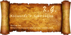 Koloszár Gabriella névjegykártya